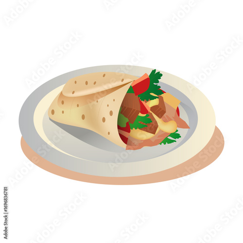 Cultural bread sketch with textured shading and simple coloring.