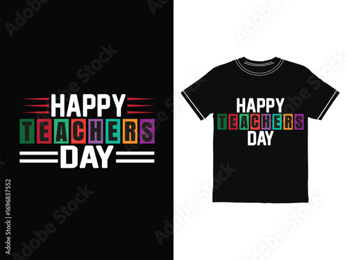 Happy teachers day minimal typography t shirt design