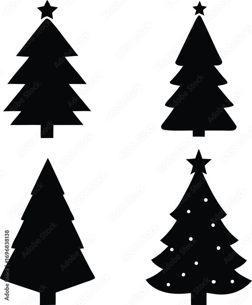 Obraz premium Christmas Icons Collection Silhouette