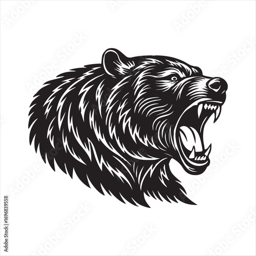 bear vector silhouette sketch art logo design collections.