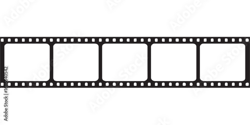 Blank Film Strip Frame Isolated on White Background