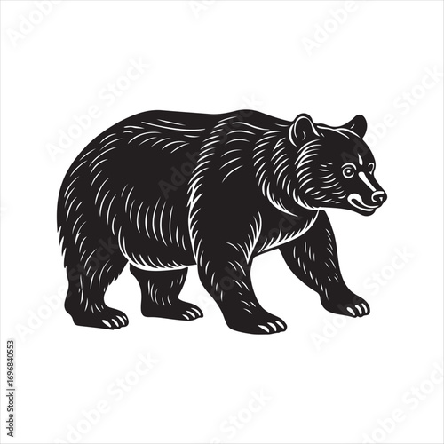 bear vector silhouette sketch art logo design collections.