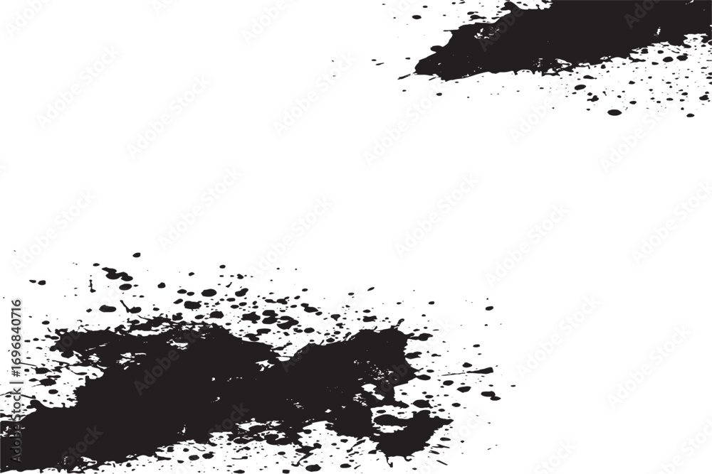 Obraz premium Black Ink Splatter Texture on White Background