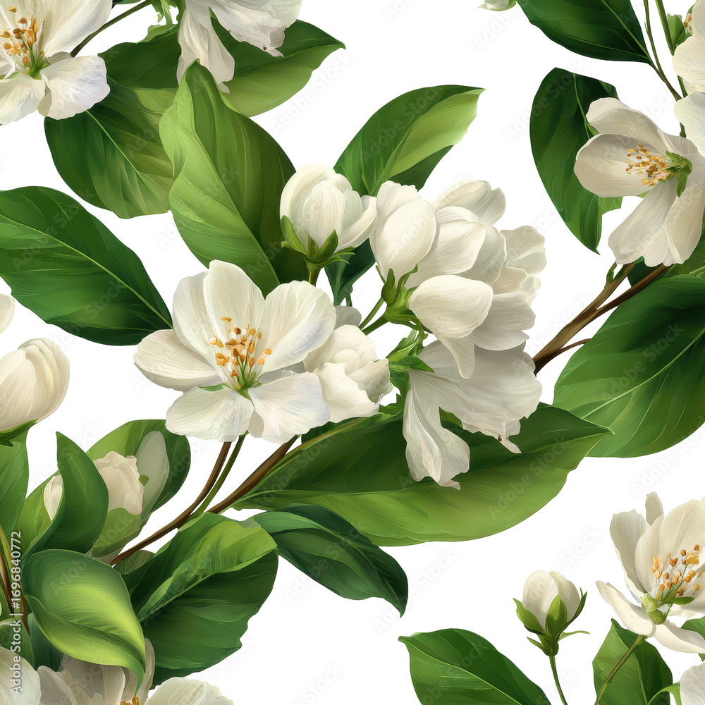 Obraz premium striking display of white apple blossoms, isolated on transparent background