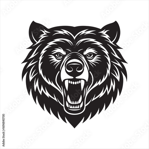 bear vector silhouette sketch art logo design collections.