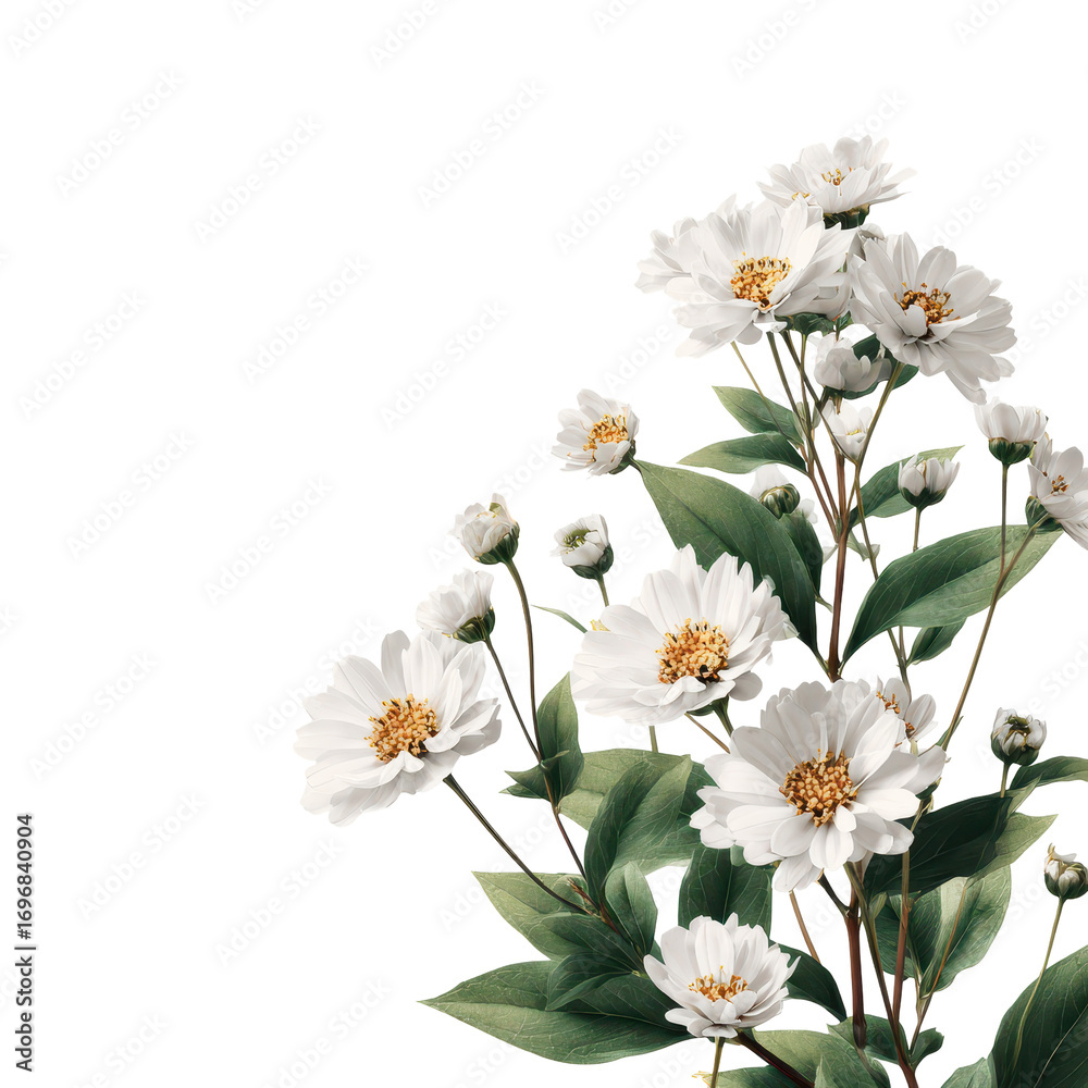 Obraz premium striking display of white apple blossoms, isolated on transparent background