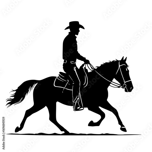 Cowboy riding horses 