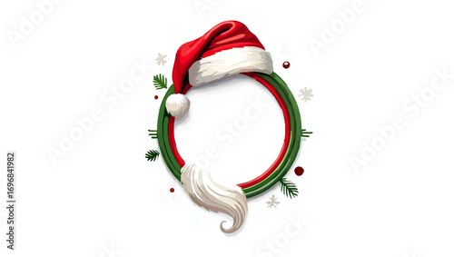 Santa Claus Face Frame for Holiday Photo Booth Fun

