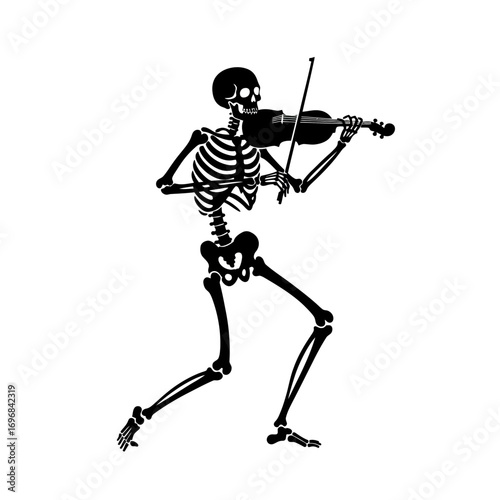 Skeleton Playing Violin: A Unique Artistic Illustration.