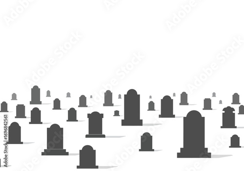 Numerous Tombstones in a Graveyard Setting.