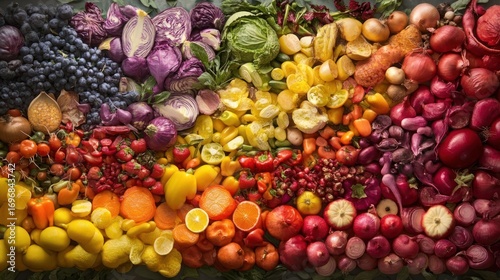 A Rainbow of Fruits and Vegetables: A Vibrant Culinary Masterpiece