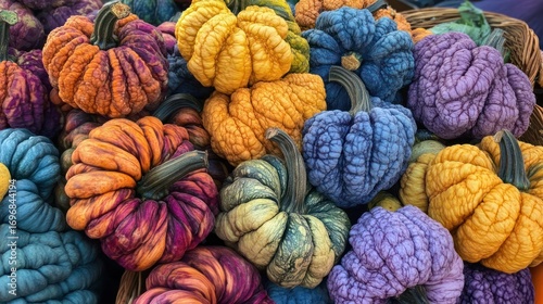 Vibrant Autumn Gourds: A Colorful Harvest