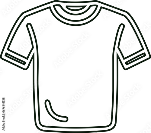 Clean T-shirt line art vector design, ideal for fashion marketing, casual wear branding, clothing shop logos, and textile prints.