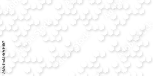 White abstract background with smooth minimal textures, clean light hexagon shapes, modern geometric patterns, elegant soft design, futuristic digital artistic backdrop.