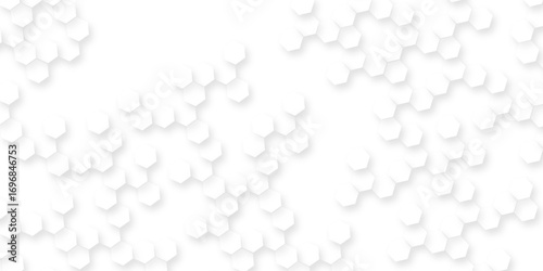 White abstract background with smooth minimal textures, clean light hexagon shapes, modern geometric patterns, elegant soft design, futuristic digital artistic backdrop.