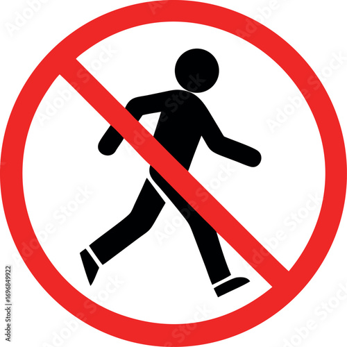 No walk icon access for pedestrians prohibition sign vector 