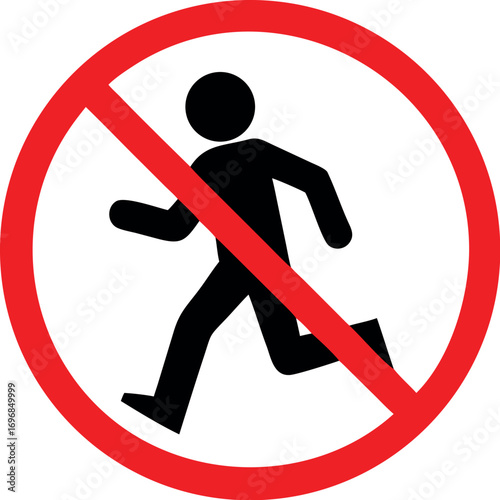 No walk icon access for pedestrians prohibition sign vector 