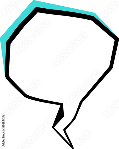 Balão de fala estilizado com contorno superior azul