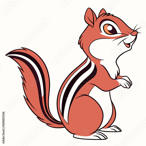 Cute cartoon chipmunk with stripes