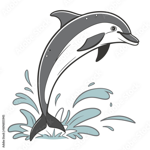 A playful dolphin leaping out of the water