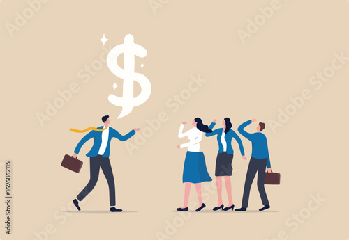 Money advice or financial advisor, investment consultant to suggest on wealth management to make profit from investing, income and savings concept, businessman advisor giving dollar money advice