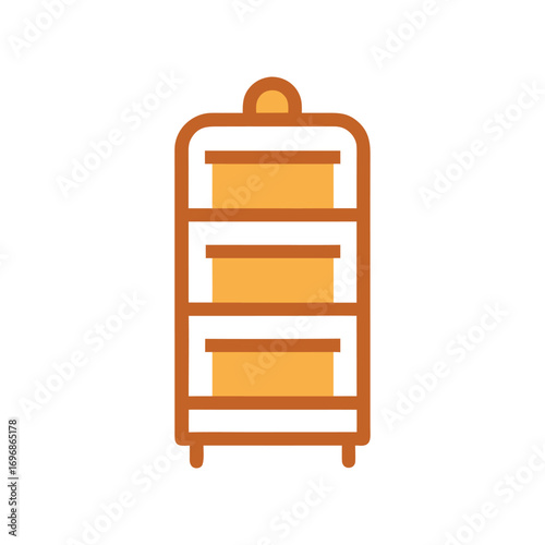 3 shelf bamboo storage caddy vector art illustration