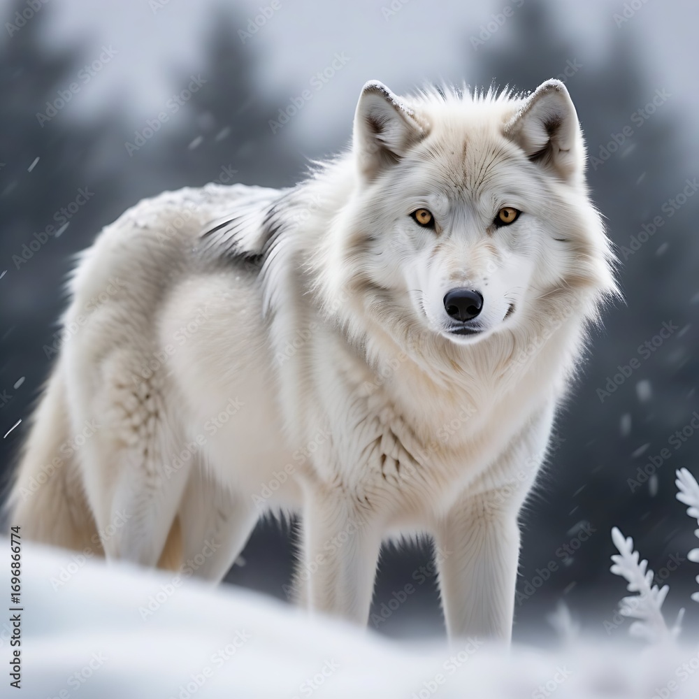 Obraz premium arctic wolf canis lupus