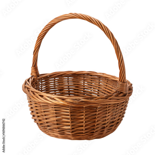 Wicker basket isolated on transparent background