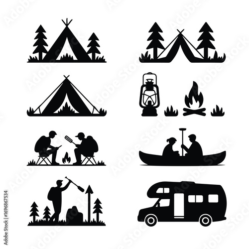 Adventure in the Wild: Camping & Outdoors Icons