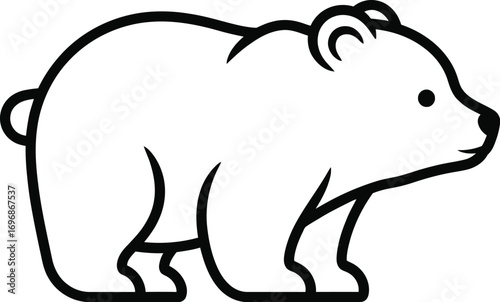 Cartoon brown bear vector illustration animal wildlife art