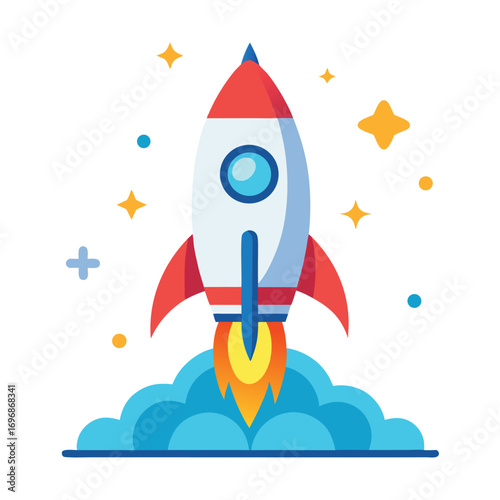 startup rocket vector icon