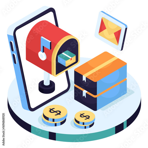 Trendy vector design of letterbox