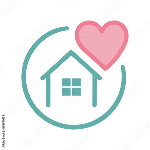 Heart Home Care Logo Design Medical House Symbol for Healthcare and Senior Care Branding