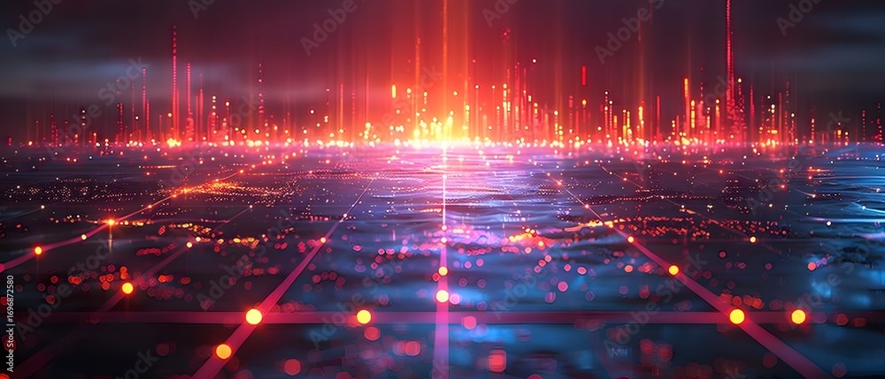 Fototapeta premium Abstract tech landscape high resolution picture