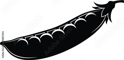 Black and white pea pod vector illustration graphic design
