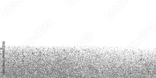 Grunge background with rough grain texture, horizontal bottom abstract border. Black speckled noise on white background. Great for posters, banners, album covers