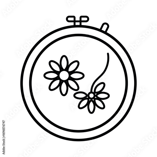 Embroidery hoop with floral design floral pattern daisy