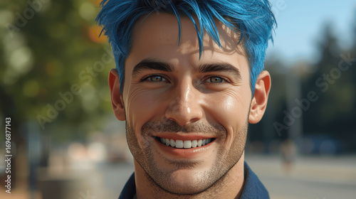 Man with Blue Hair