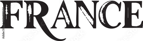 Artistic France Wordmark with Hand-Drawn Brush Strokes and a Stylish Typographic Design

