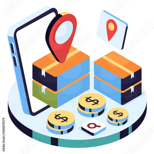 Modern design icon of phone parcel tracking