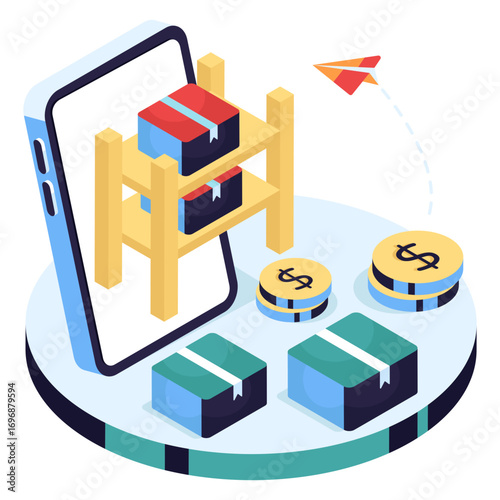 Premium download icon of parcel racks