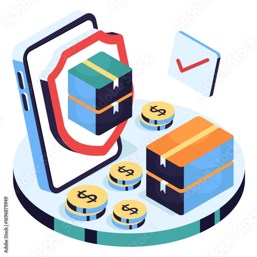 Editable design icon of parcel security