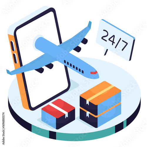 Unique design icon of air cargo