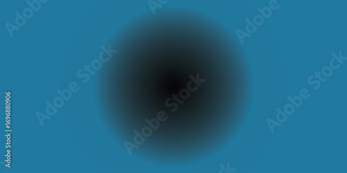 A glowing blue abstract background features circles and spheres a cosmic solar eclipse with light from the sun and moon shimmering across a dark starry universe.
