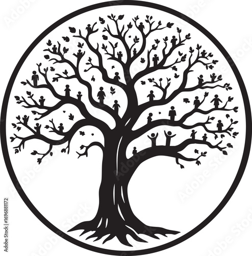 Circle with Family Tree: A Symbol of Genealogy and Heritage

