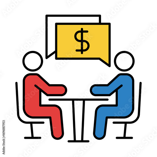 Negotiation Icon for business deals, contract agreements, and professional discussions aimed at achieving business success and corporate partnerships.