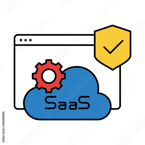 SaaS Icon for cloud-based software services, digital tools, and business solutions that enhance enterprise operations and digital transformation.