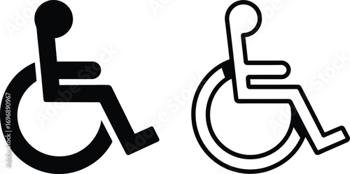 International symbol of access wheelchair user icon set accessible mobility signage