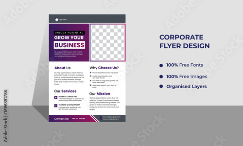 Modern Corporate Flyer Template – Professional Business Brochure Layout for Events, Marketing & Branding (PSD, AI, Print-Ready)
