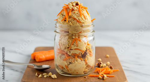 Carrot Cake Ice Cream with Grated Carrot & Nuts